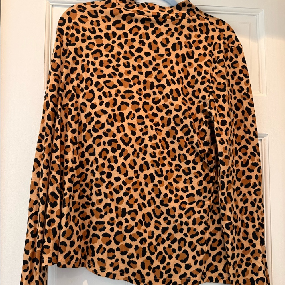 Ann Taylor Animal Print Blouse - Brown and Black